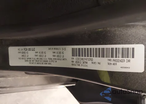 2015 Chrysler 200 Limited from USA, damaged, VIN 1C3CCCAB1FN715763